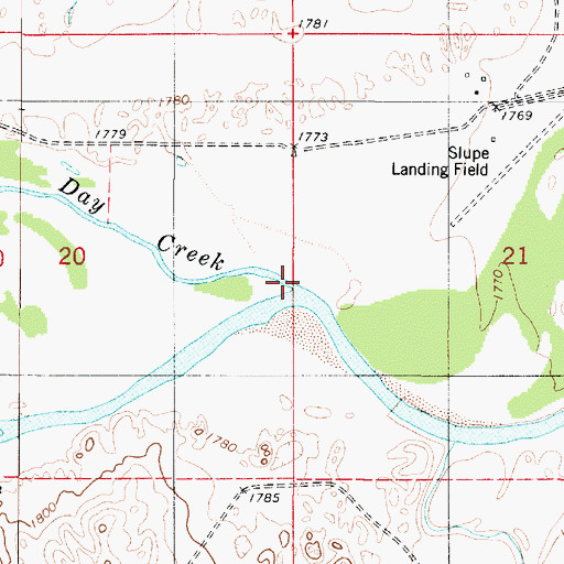 Topographic Map of Day Creek, KS