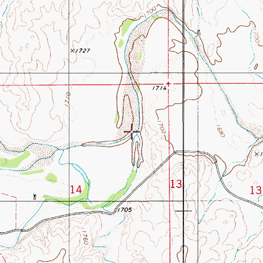 Topographic Map of Mustang Creek, KS