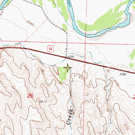 Topographic Map of Nesbit Creek, NE