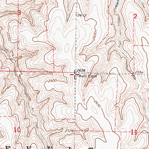Topographic Map of Edwards Maple Cemetery, KS