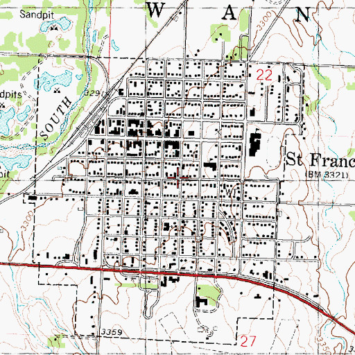 Topographic Map of Saint Francis, KS