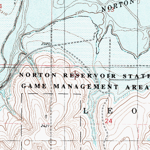 Topographic Map of Norton Wildlife Area, KS