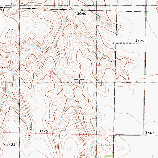 Topographic Map of Township of Center, KS