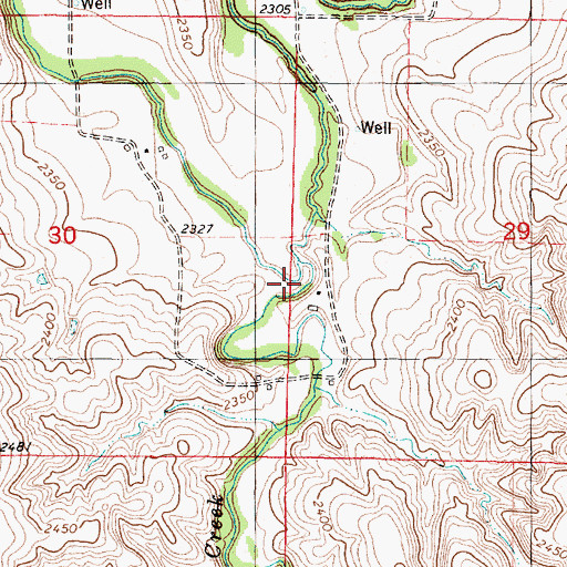 Topographic Map of Marsh Creek, KS