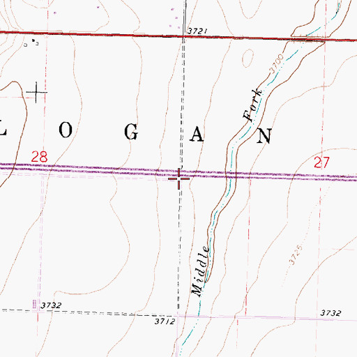 Topographic Map of Township of Logan, KS