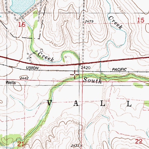 Topographic Map of North Creek, KS