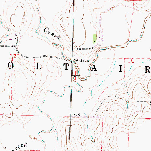 Topographic Map of South Beaver Creek, KS