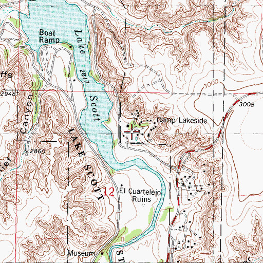Topographic Map of Camp Lakeside, KS