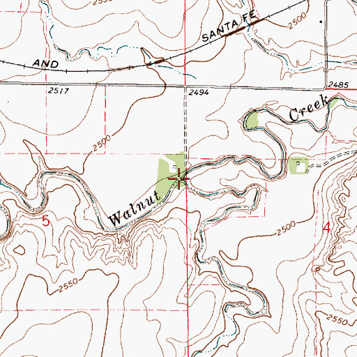 Topographic Map of Darr Creek, KS