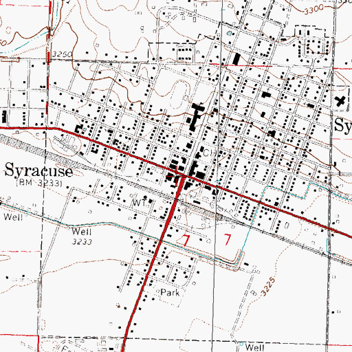 Topographic Map of Syracuse, KS