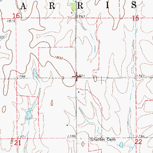 Topographic Map of Township of Harrison, KS