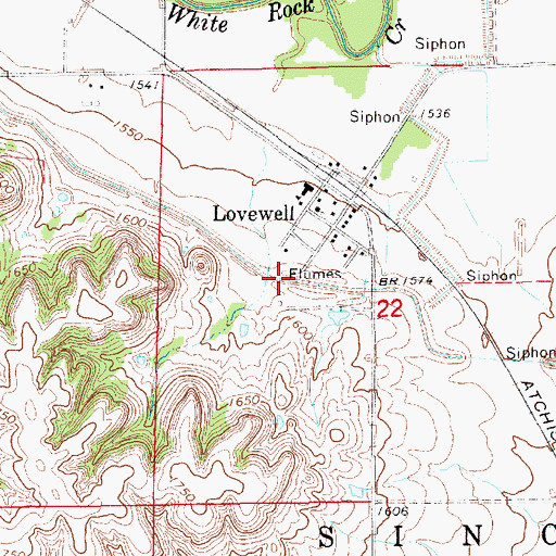 Topographic Map of Courtland Canal, KS