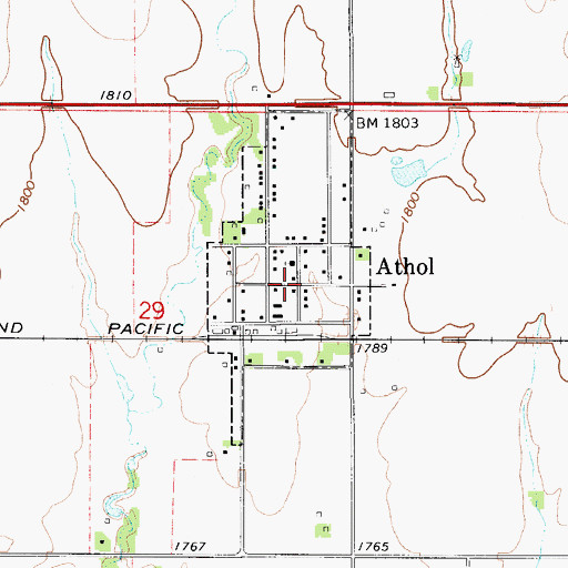 Topographic Map of Athol, KS