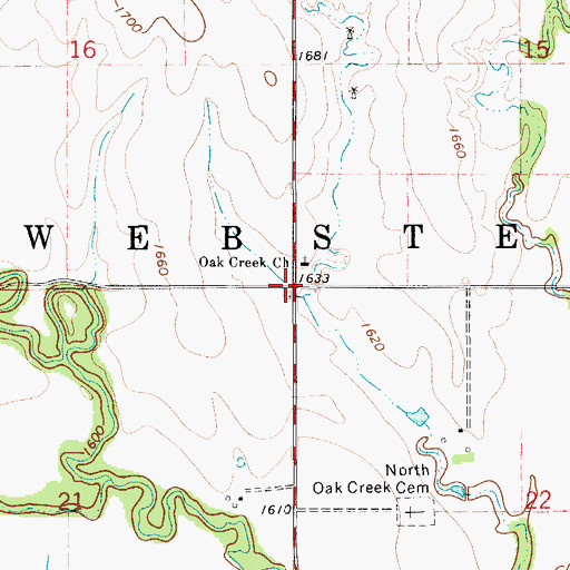 Topographic Map of Township of Webster, KS