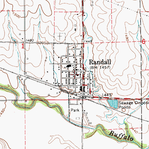 Topographic Map of Randall, KS