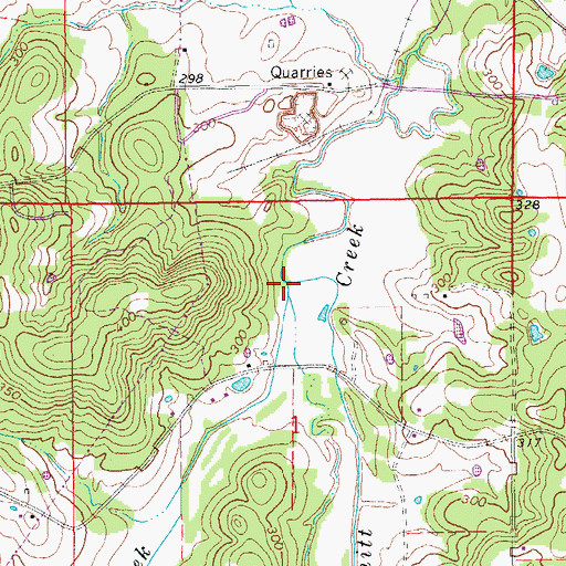 Topographic Map of Burshy Creek, AR