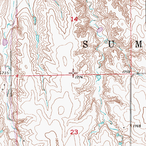 Topographic Map of Township of Sumner, KS