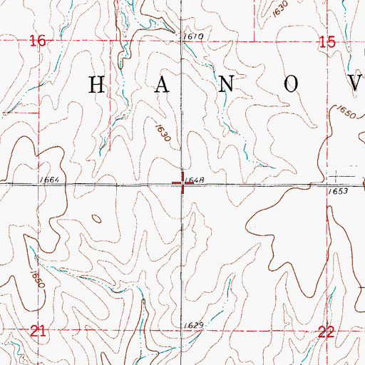 Topographic Map of Township of Hanover, KS