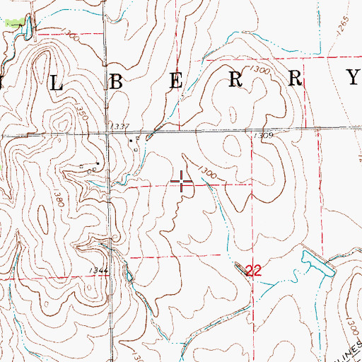 Topographic Map of Township of Mulberry, KS