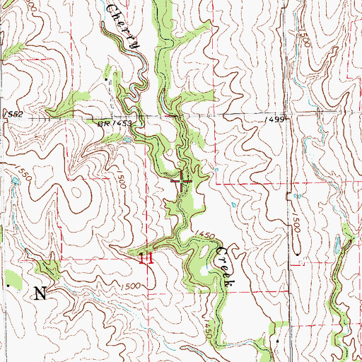 Topographic Map of Elm Creek, KS