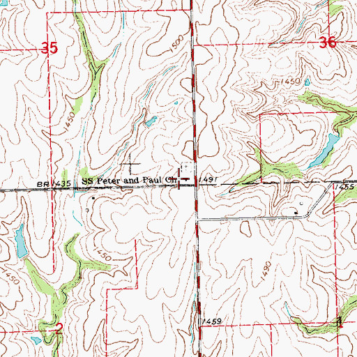 Topographic Map of Saints Peter and Paul Church, KS