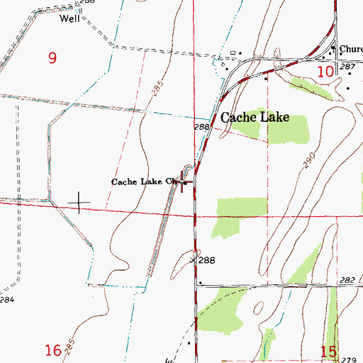 Topographic Map of Cache Lake Church, AR