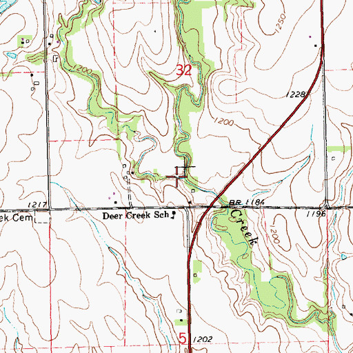 Topographic Map of Nieman Creek, KS