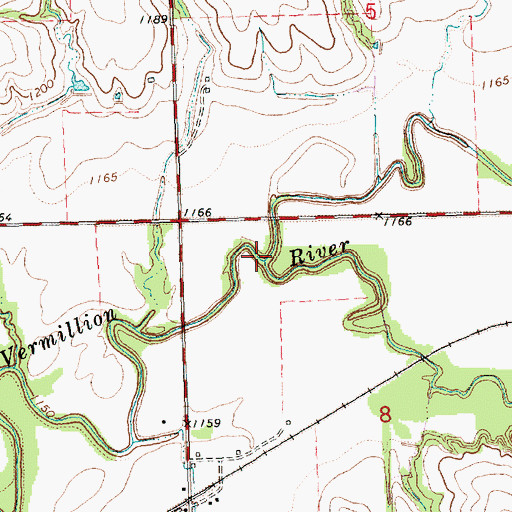 Topographic Map of North Fork Black Vermillion River, KS