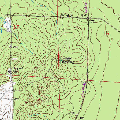 Topographic Map of Cagle Spring, AR