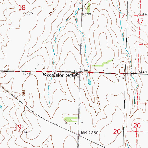 Topographic Map of Excelsior School (historical), KS