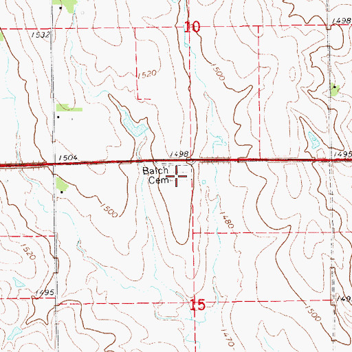 Topographic Map of Balch Cemetery, KS