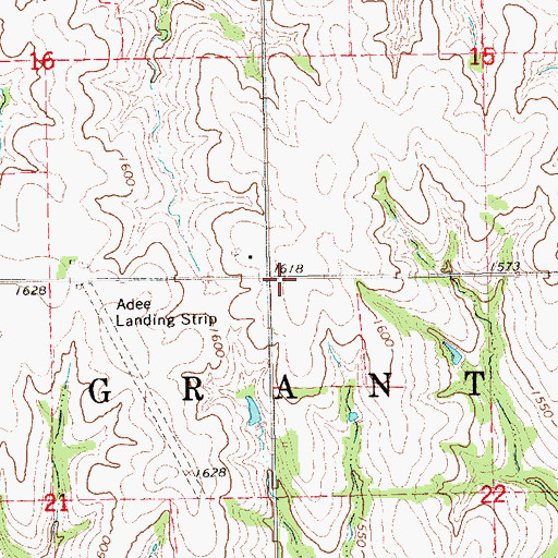 Topographic Map of Township of Grant, KS