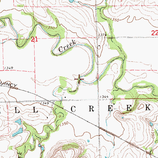 Topographic Map of Iowa Creek, KS