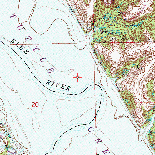 Topographic Map of Tuttle Creek Lake, KS