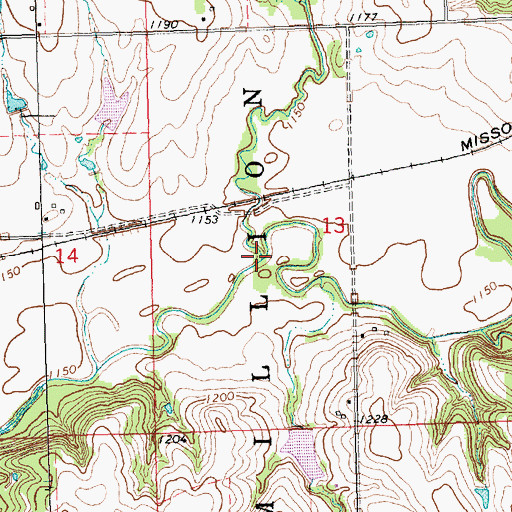 Topographic Map of Ackerman Creek, KS