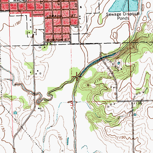 Topographic Map of Fisher Creek, KS