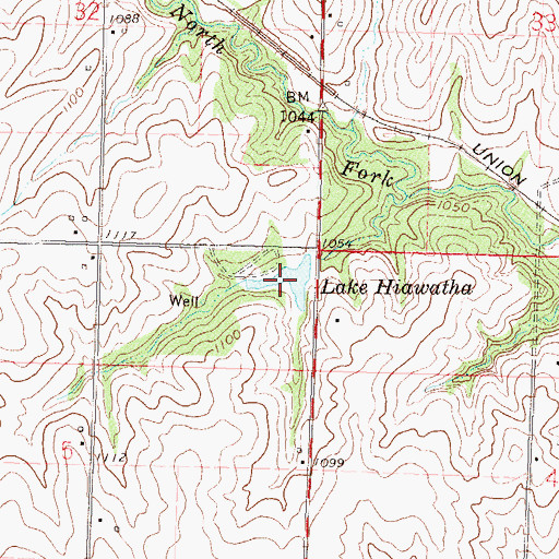 Topographic Map of Lake Hiawatha, KS