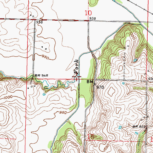 Topographic Map of Buttermilk Creek, KS