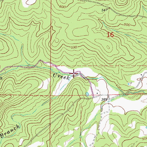 Topographic Map of Camp Branch, AR