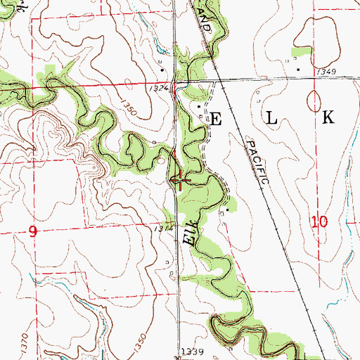 Topographic Map of West Fork Elk Creek, KS