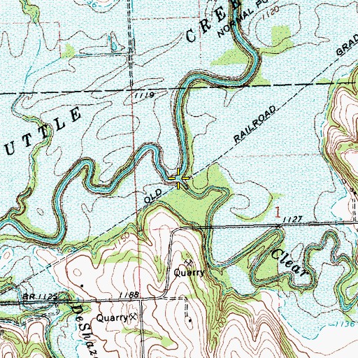 Topographic Map of Clear Fork, KS