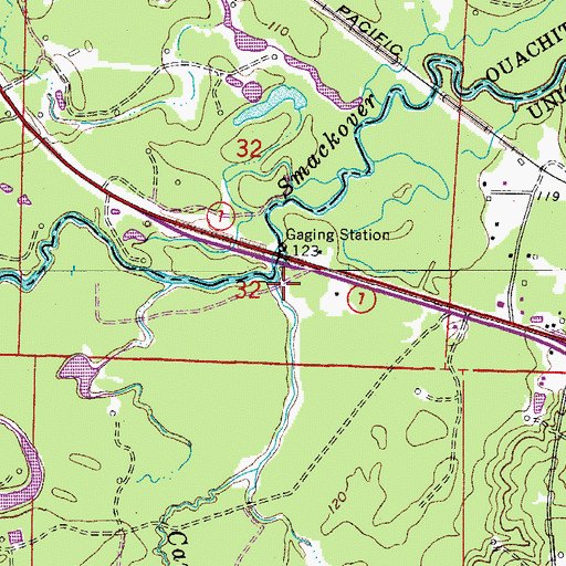 Topographic Map of Camp Creek, AR