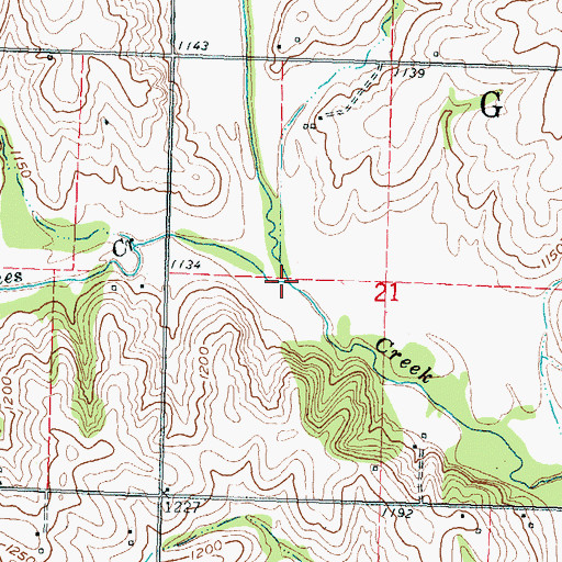 Topographic Map of Barnes Creek, KS