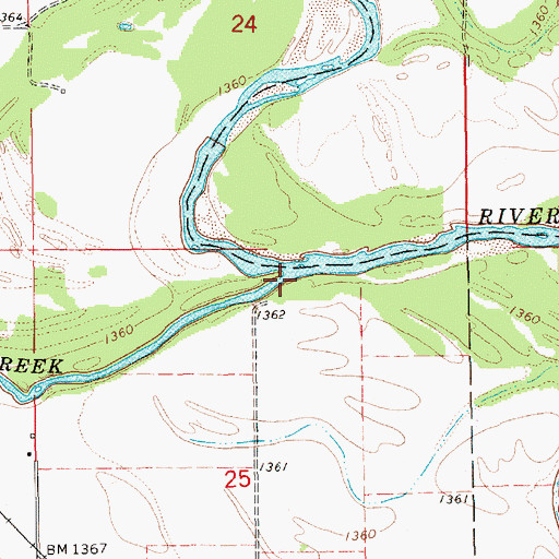 Topographic Map of Buffalo Creek, KS