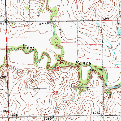 Topographic Map of Deadman Creek, KS