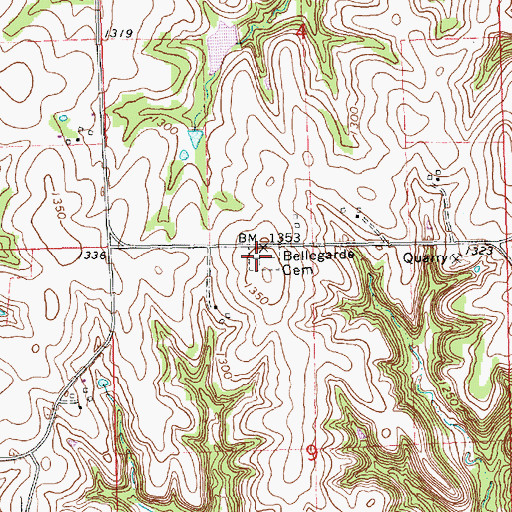 Topographic Map of Bellegarde Cemetery, KS