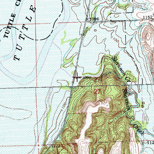 Topographic Map of Shannon Creek, KS