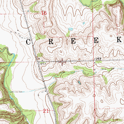 Topographic Map of Township of Spring Creek, KS