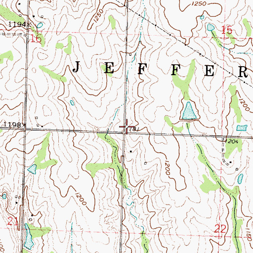 Topographic Map of Township of Jefferson, KS