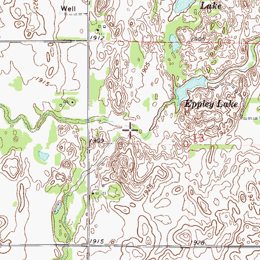 Topographic Map of Bear Creek, KS